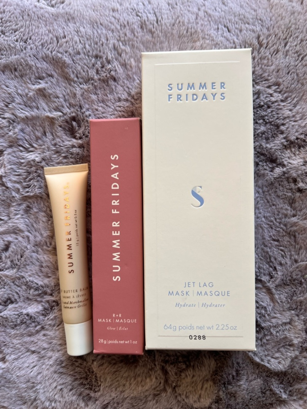 SUMMER FRIDAYS Jet Lag Mask & R and R Glow Mask  and Marshmallow Gloss Bundle